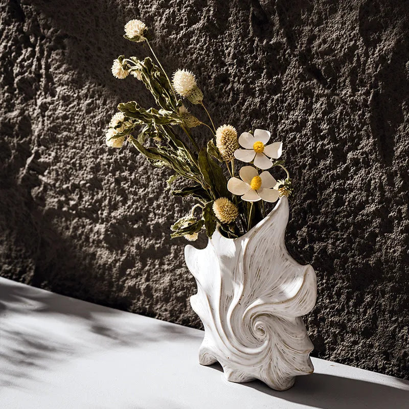 French art ceramic vase with coloured glaze retro finish on a table