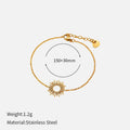 Sunflower yellow gold jewellery set with geometric chain necklace and bracelet
