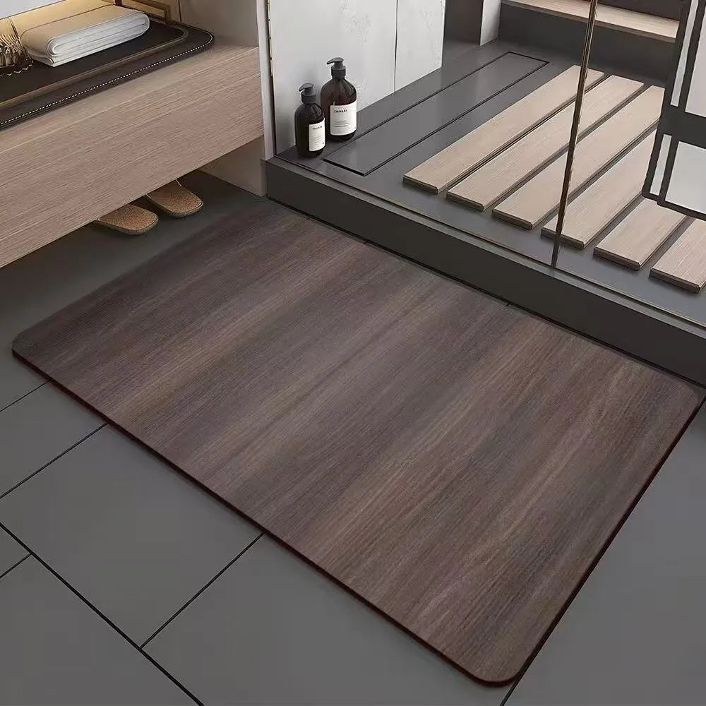 American wood grain geometric pattern diatom ooze non-slip bathroom floor mat