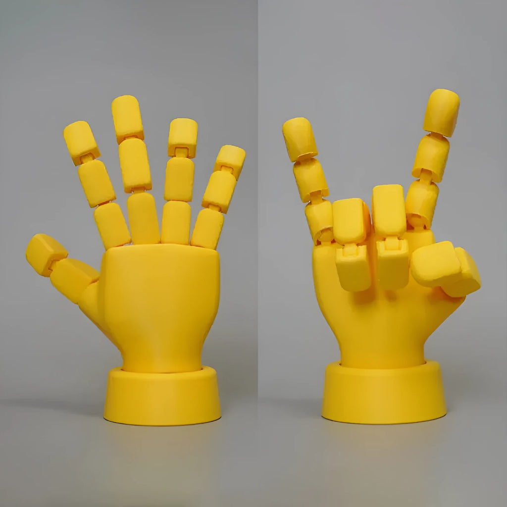 Yellow PLA movable joint hand prop figurine for photography and cosplay displays