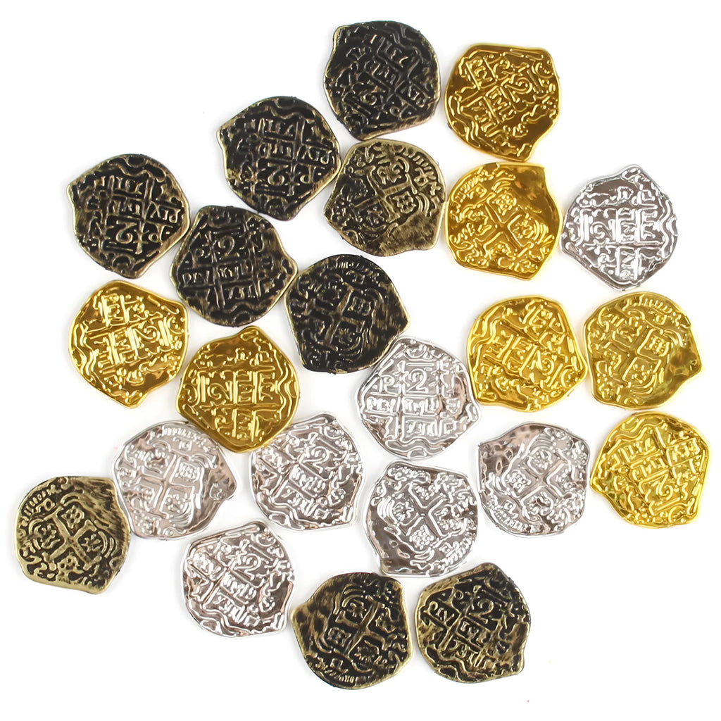 Doli reproduction Roman coins in bronze, gold, and silver electroplated finishes on plastic