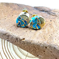 Handmade natural stone bohemian stud earrings irregular shape ER1031 colour