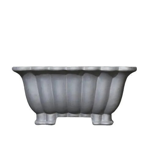 Square ceramic purple sand bonsai pot with 37x15cm inner diameter, classical style, desktop planter