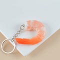 PVC injection moulded shrimp keychain with modern design measuring 1.5cm thick