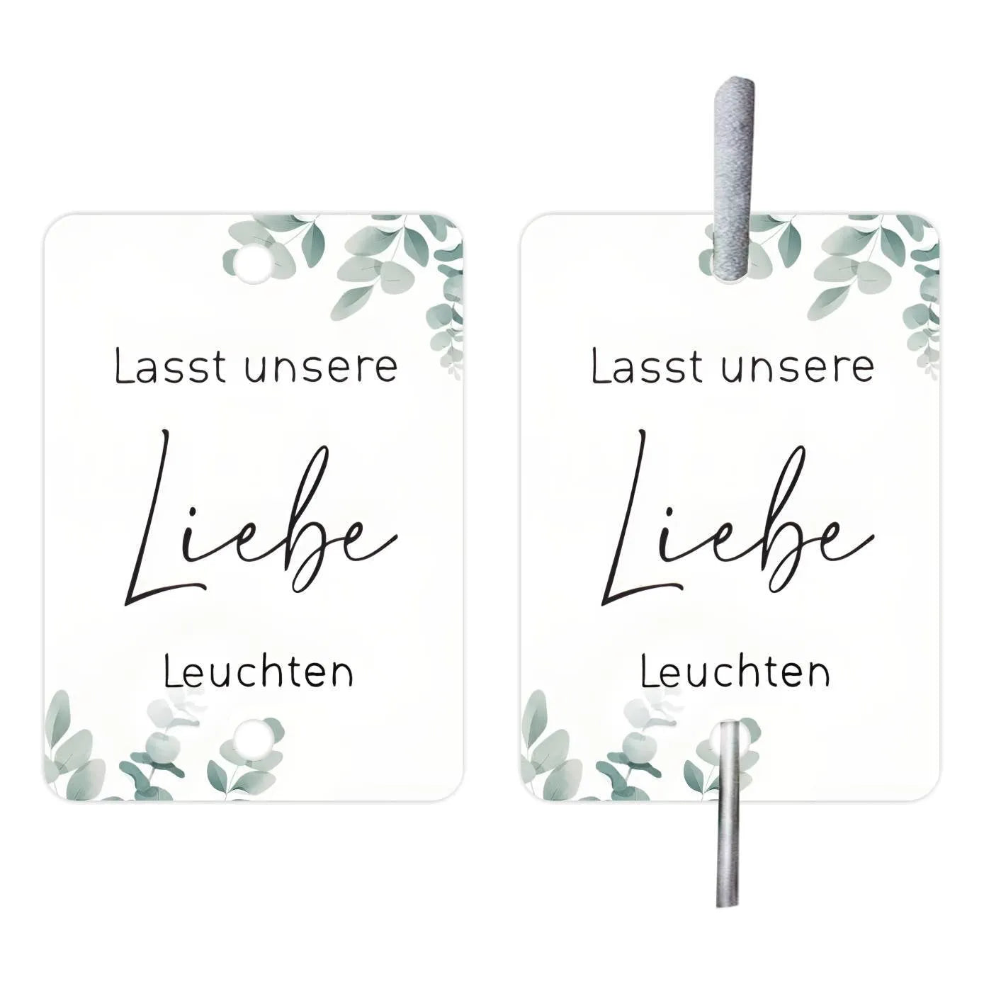 White card decorative labels with fireworks design for wedding and baptism celebration table settings