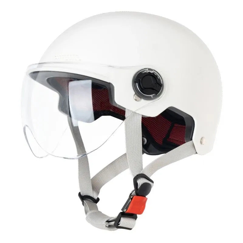 3C certified electric motorcycle helmet with sun protection visor in ice crystal grey colour