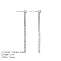 Women's stainless steel zircon earrings with geometry lines design in gold colour