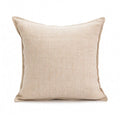 45cm square cushion pillow in solid colour with decorative edge stitching on sofa
