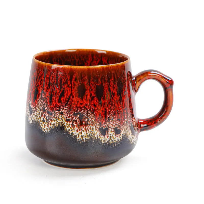 Creative large-capacity water cup coffee mug with mild luxury retro style and 301-400ml capacity