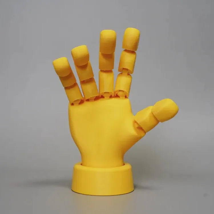 Yellow PLA movable joint hand prop figurine for photography and cosplay displays