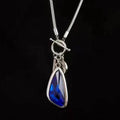 Geometric alloy pendant necklace on snake bones chain in water drop colour options