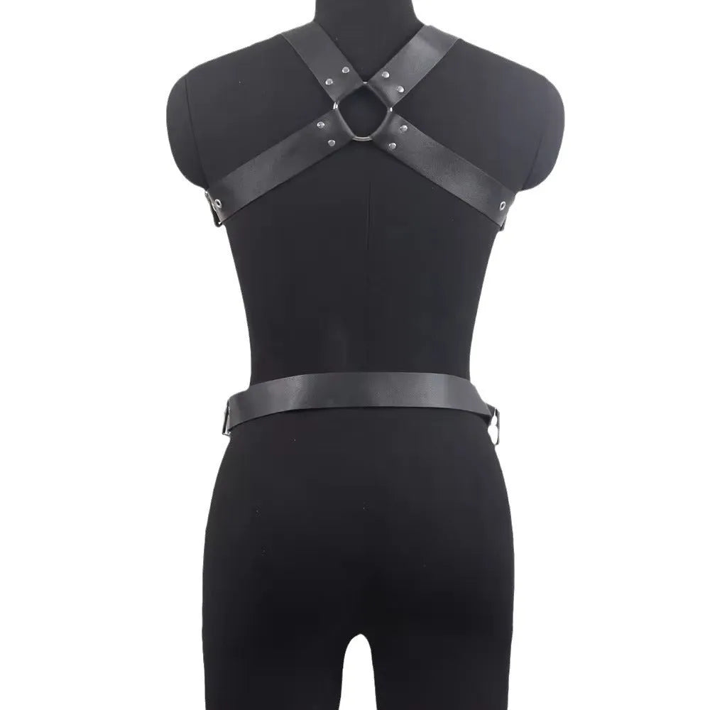 Black patent leather women's corset waist belt with thin design and pin buckle closure