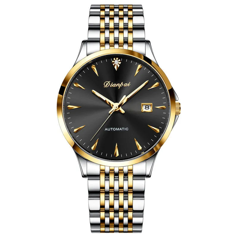 Men's stainless steel automatic watch with simple dial design in various colour options