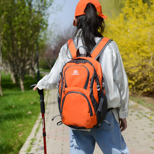 20 litre hiking backpack in Oxford cloth with air pillow belt, shown in multiple colour options.