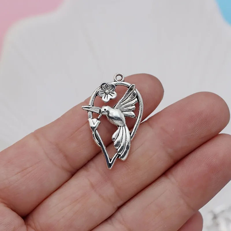 Alloy magpie pendant with electroplated finish for DIY jewellery projects
