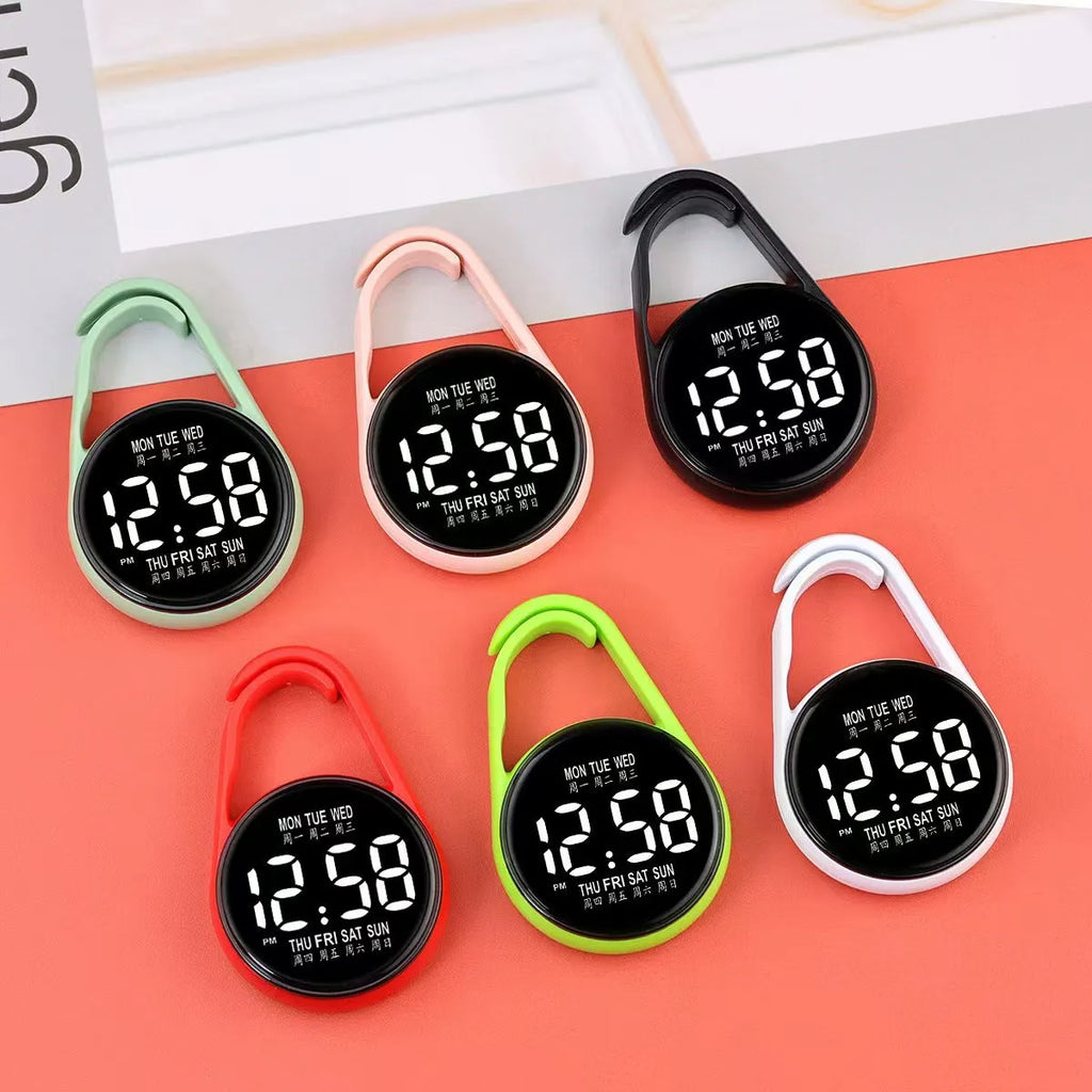 LED digital electronic watch with luminous display in multiple colour options on plastic strap