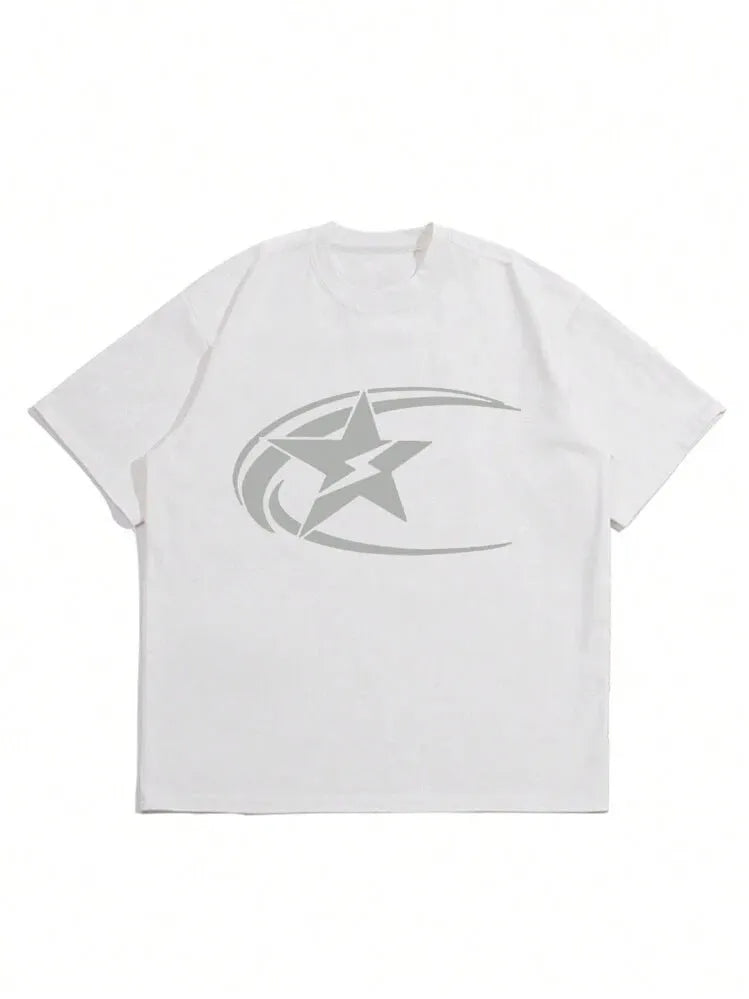Men's solid colour pure cotton short sleeve T-shirt in Japanese retro style, shown in dark grey.