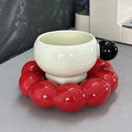 Nordic style ceramic coffee set with 250ml cup and dish in solid colour