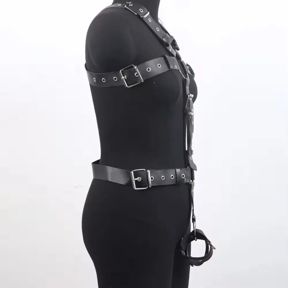 Black patent leather women's corset waist belt with thin design and pin buckle closure