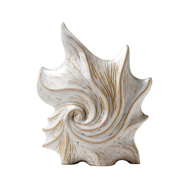 French art ceramic vase with coloured glaze retro finish on a table