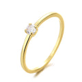 A women's fine copper circle ring with a single diamond, shown in blue, green, red, and white colour options.