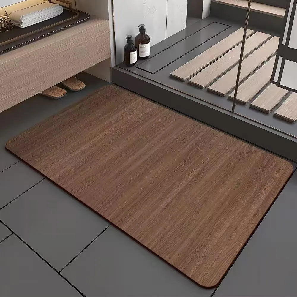 American wood grain geometric pattern diatom ooze non-slip bathroom floor mat