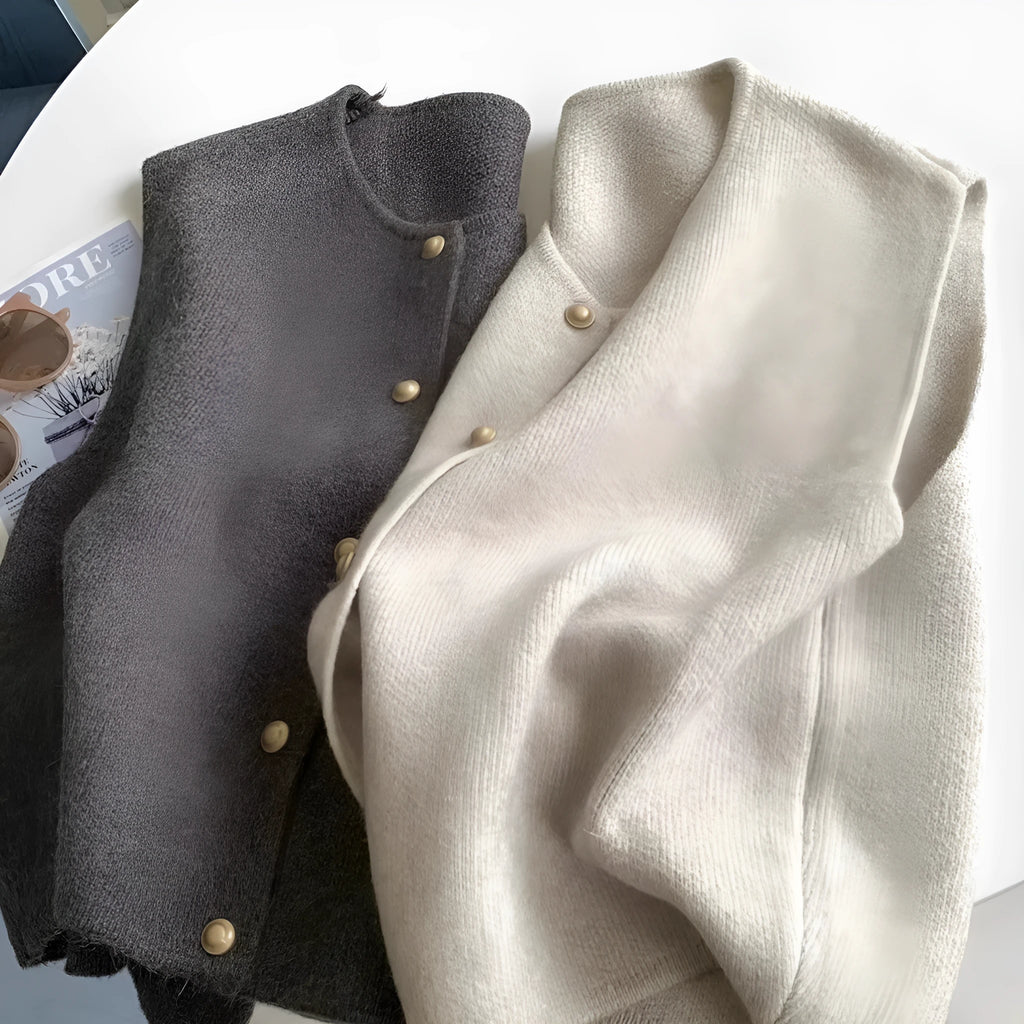 A thin, half-sleeve polyester pullover top shown in a choice of smoky grey, greige, apricot, golden camel, black, or Angora red.
