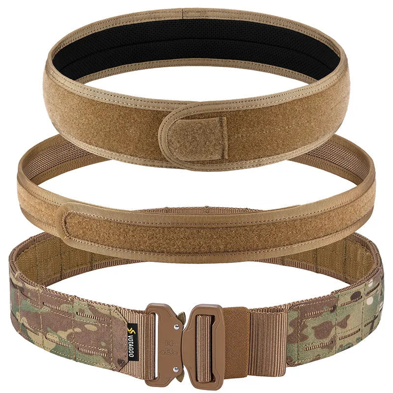 VOTAGOO thick nylon tactical belt with quick-release alloy buckle in CP camouflage colour
