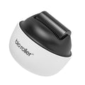 Men's G4 white portable beard derma roller with six microneedle length options on a clean surface