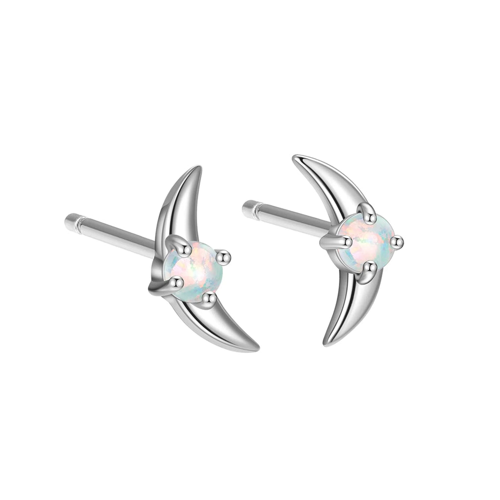 Women's geometric 925 silver earrings with electroplated gold or platinum finish and stone accents
