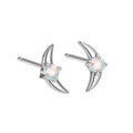 Women's geometric 925 silver earrings with electroplated gold or platinum finish and stone accents