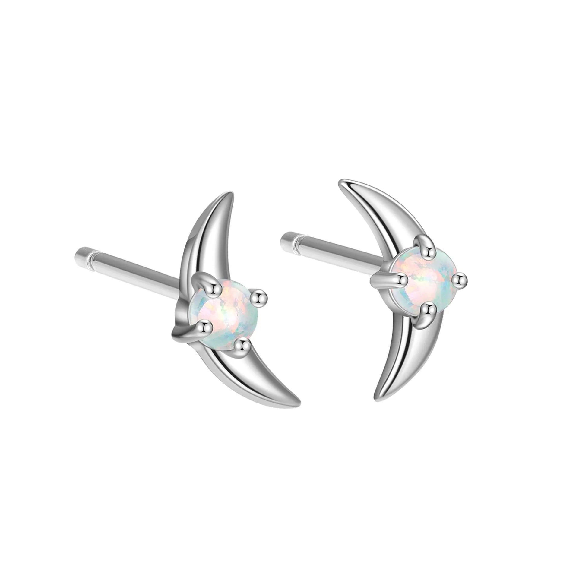 Women's geometric 925 silver earrings with electroplated gold or platinum finish and stone accents