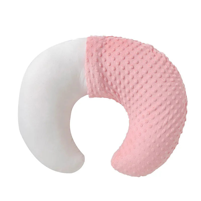 Nursing pillow with anti-spill design in grey, light blue, pink or yellow colours