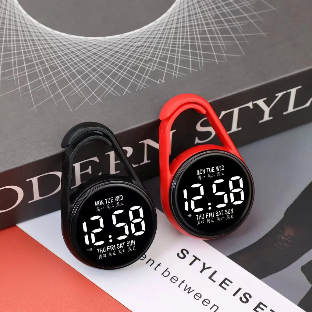 LED digital electronic watch with luminous display in multiple colour options on plastic strap