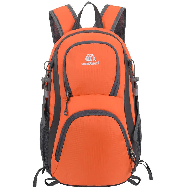 20 litre hiking backpack in Oxford cloth with air pillow belt, shown in multiple colour options.