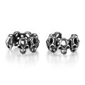 Stainless steel hollow skull ear clip earrings with geometric retro design