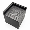 Four black plastic bed foot riser mats for furniture height increasing