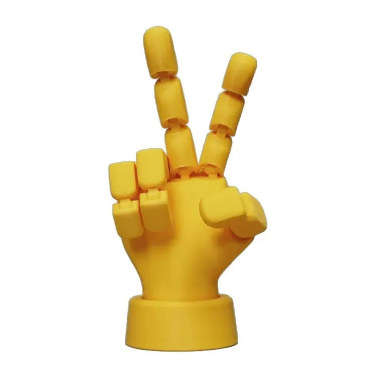 Yellow PLA movable joint hand prop figurine for photography and cosplay displays