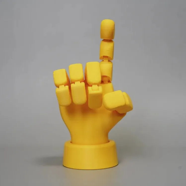 Yellow PLA movable joint hand prop figurine for photography and cosplay displays