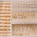 108-piece geometric alloy earring combination set with electroplated gold and yellow finishes