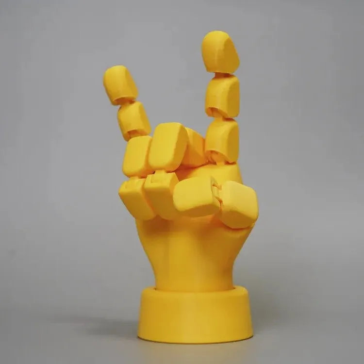 Yellow PLA movable joint hand prop figurine for photography and cosplay displays