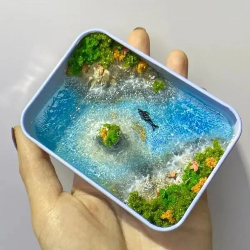 Handmade bamboo marine landscape ornament for DIY aquarium and craft projects