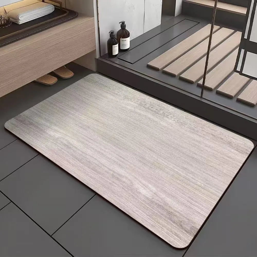 American wood grain geometric pattern diatom ooze non-slip bathroom floor mat