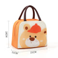 Cartoon aluminium foil insulated lunch box bag in orange bear design