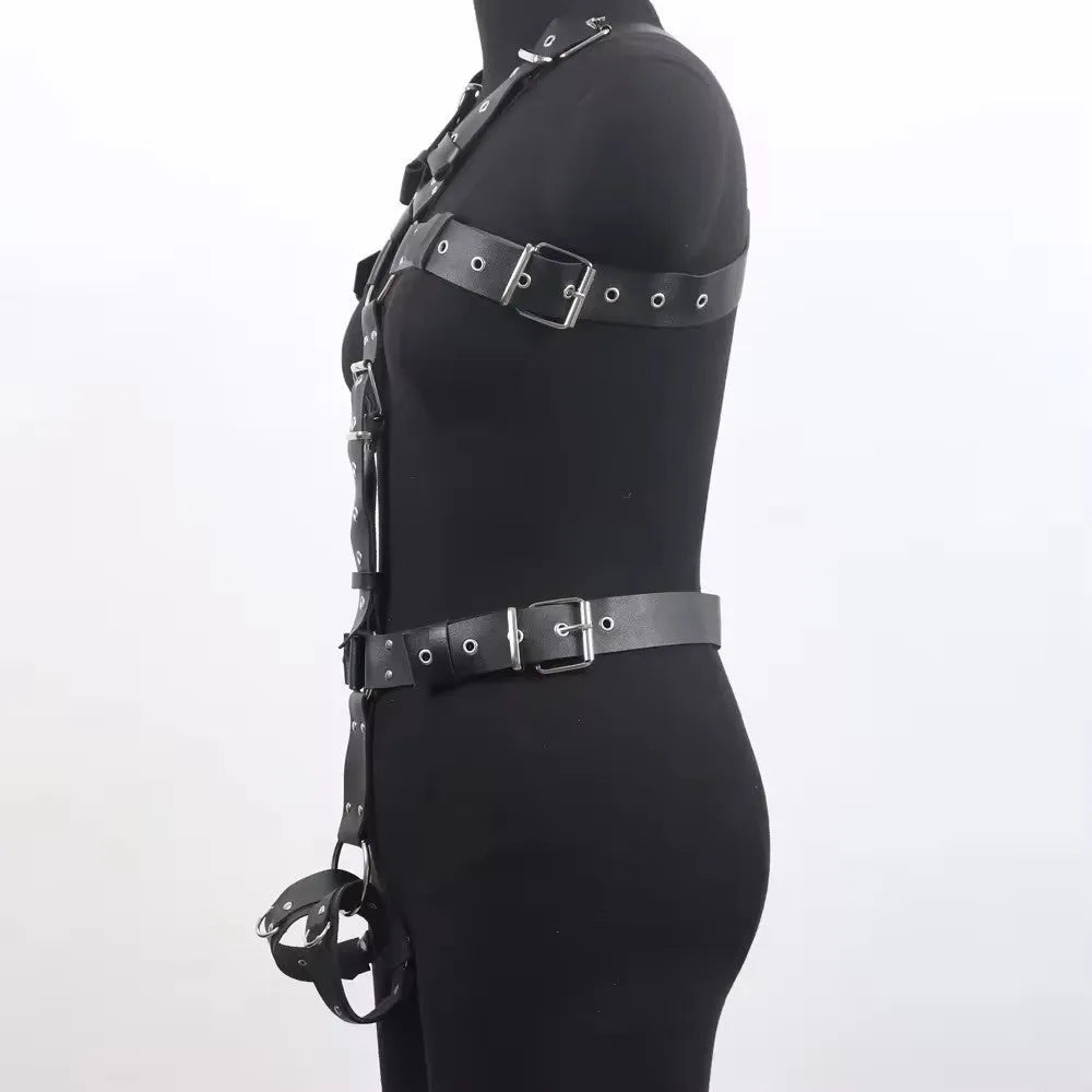 Black patent leather women's corset waist belt with thin design and pin buckle closure