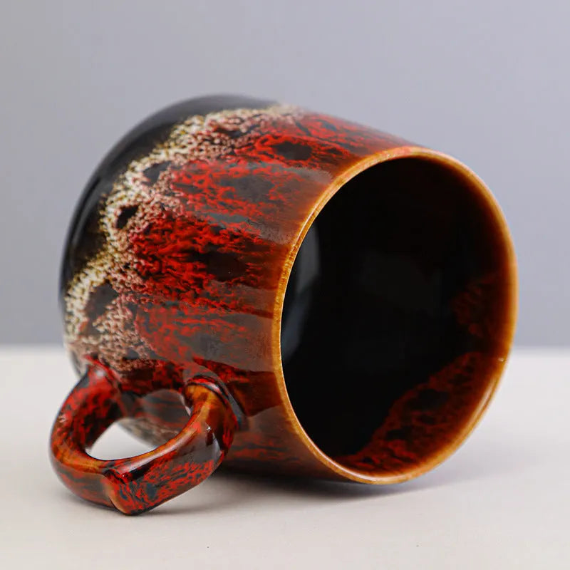Creative large-capacity water cup coffee mug with mild luxury retro style and 301-400ml capacity