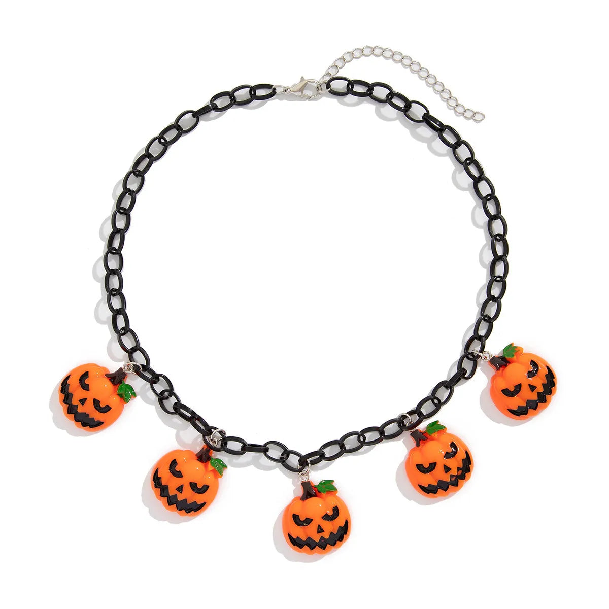 Halloween ghost pumpkin necklace with acrylic cartoon character pendant on plastic chain