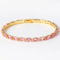 Women's zircon bracelet with electroplated finish and multiple stone colour options