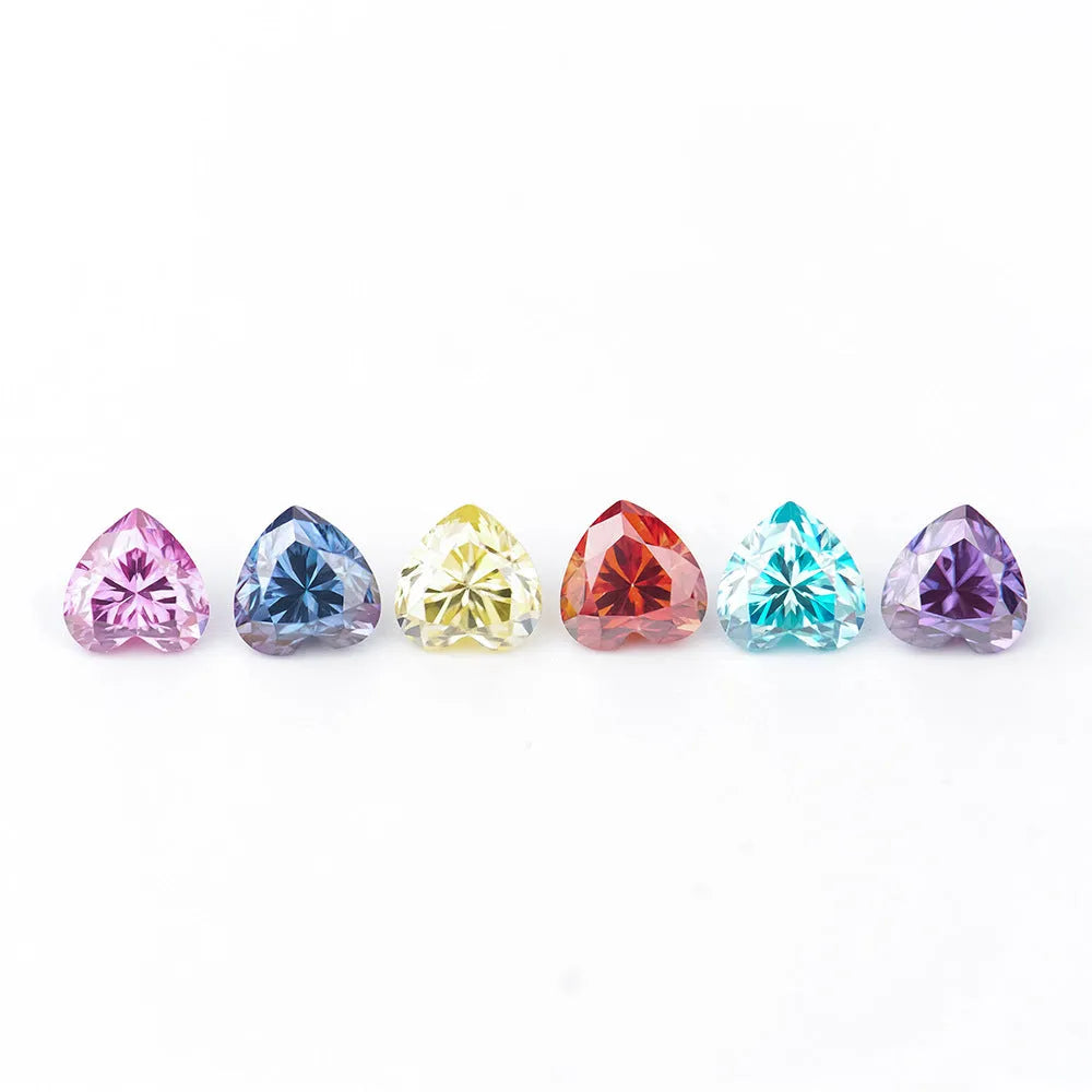 Lemon yellow heart-shaped moissanite gemstone measuring 5x5mm for jewellery making