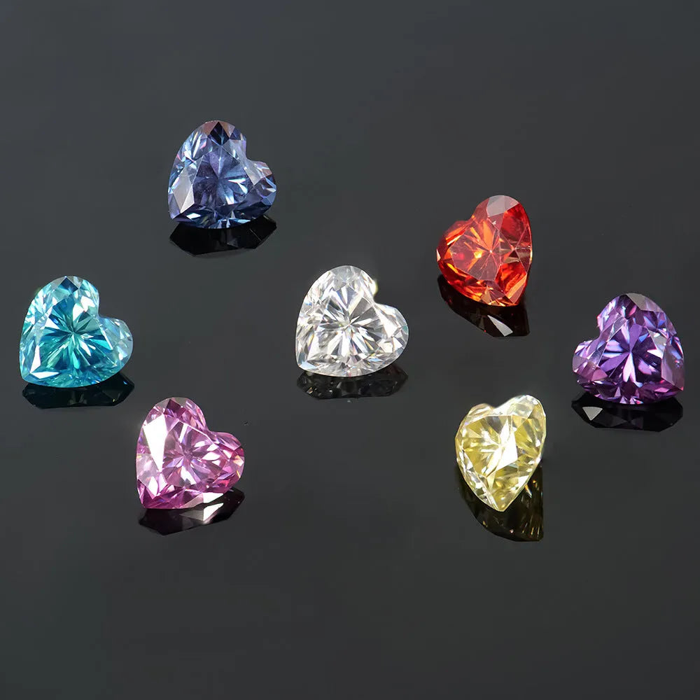 Lemon yellow heart-shaped moissanite gemstone measuring 5x5mm for jewellery making